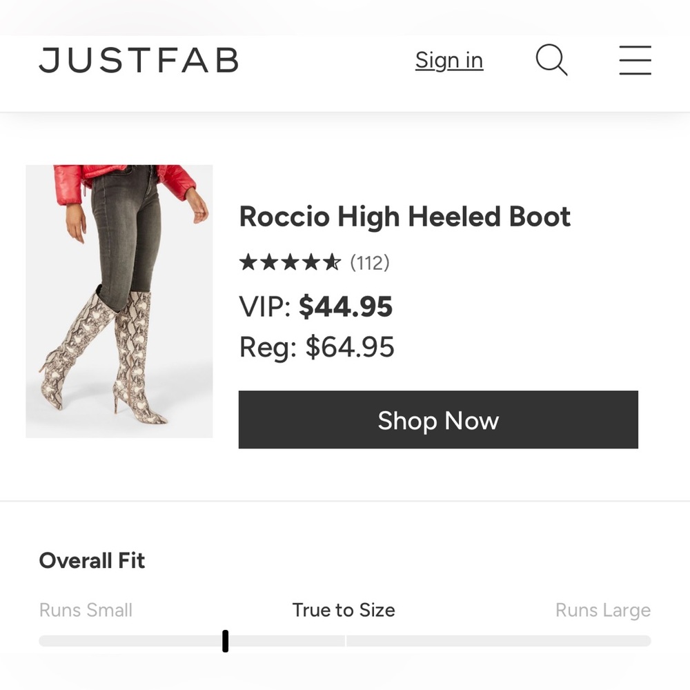 NEW - Just Fab Heeled Snake Boots
